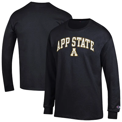 Men's Champion  Black Appalachian State Mountaineers Arch Over Logo Long Sleeve T-Shirt