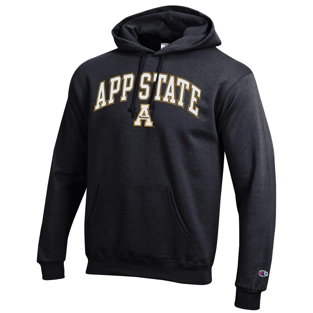 Men's Champion  Black Appalachian State Mountaineers Arch Over Logo Pullover Hoodie