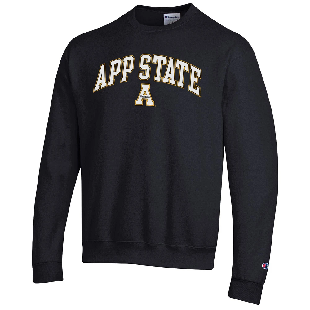 Men's Champion  Black Appalachian State Mountaineers Arch Over Logo Pullover Sweatshirt