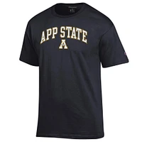 T-shirt noir avec logo Arch Over des Appalachian State Mountaineers pour homme