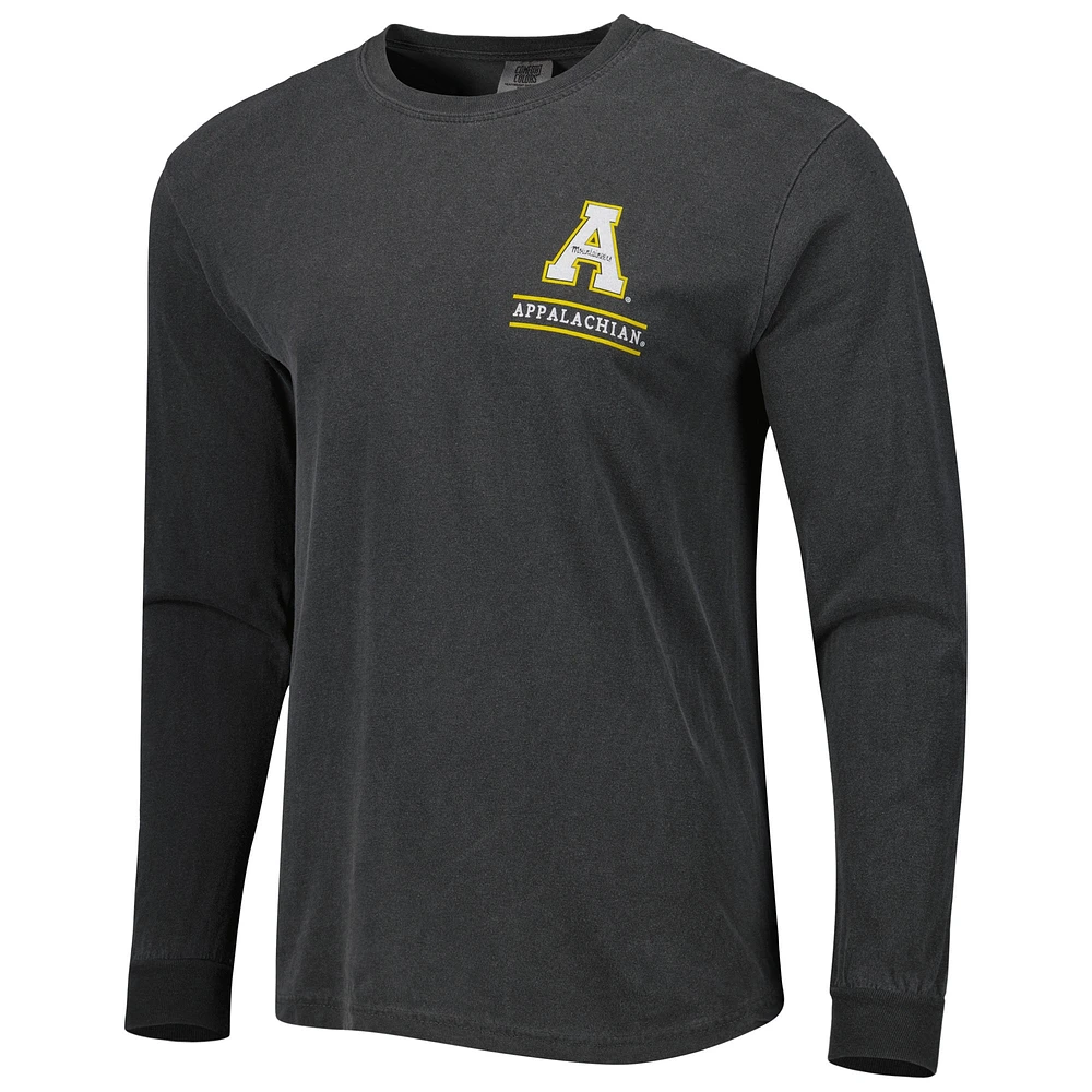 Men's Black Appalachian State Mountaineers Circle Campus Scene Long Sleeve T-Shirt