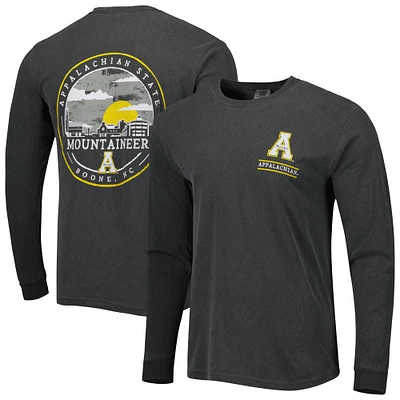 Men's Black Appalachian State Mountaineers Circle Campus Scene Long Sleeve T-Shirt