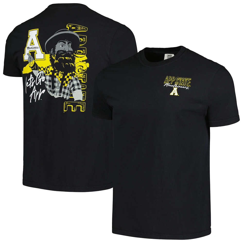 T-shirt noir pour hommes, couleurs de confort hyperlocal, Appalachian State Mountaineers