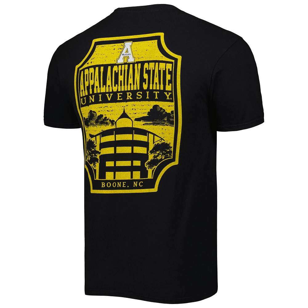 Men's Black Appalachian State Mountaineers Logo Campus Icon T-Shirt