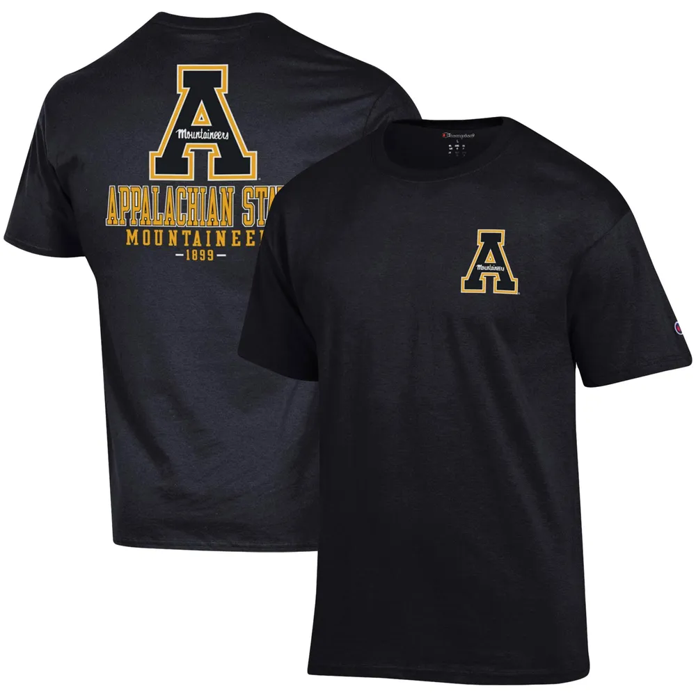 T-shirt noir Champion Appalachian State Mountaineers Stack 2-Hit pour homme