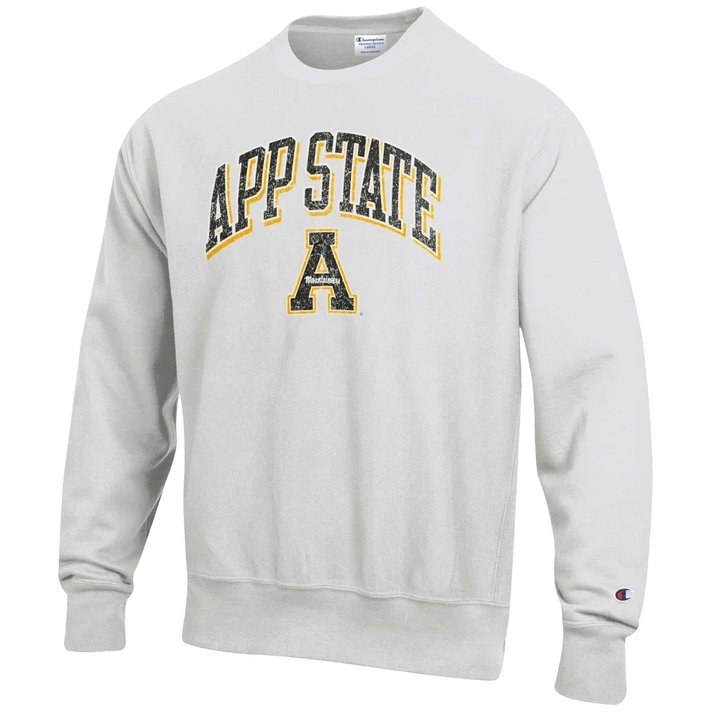 Sweat-shirt gris Champion Appalachian State Mountaineers Arch Over Logo Reverse Weave pour homme