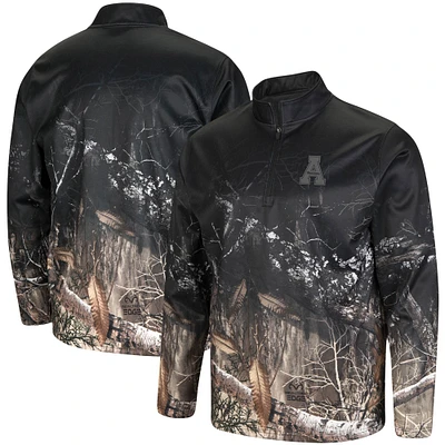 Men's Colosseum Black/Realtree Camo Appalachian State Mountaineers Creek Quarter-Zip Jacket