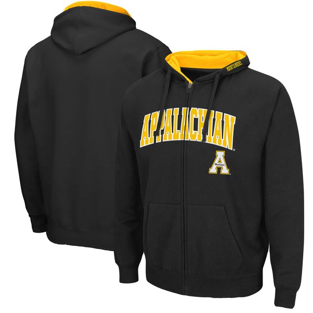 Sweat à capuche zippé complet Colosseum Appalachian State Mountaineers pour homme Arch & Logo 3.0 noir