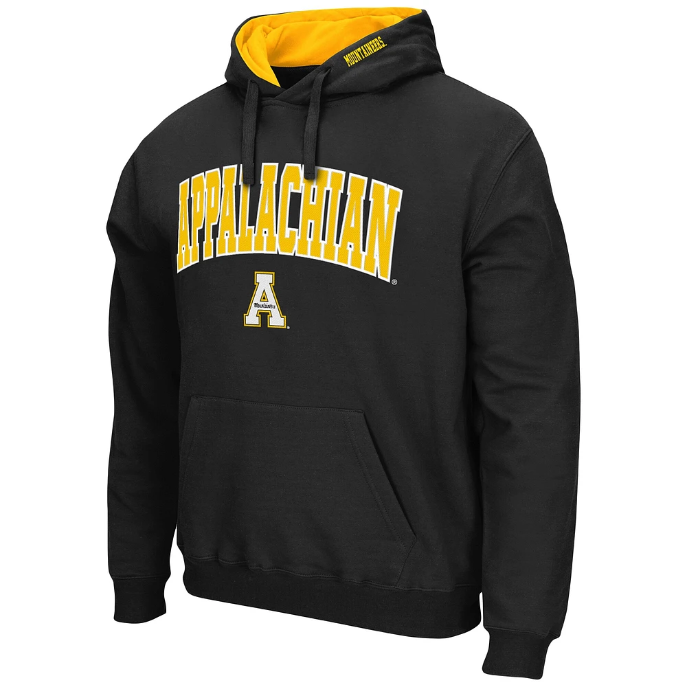Men's Colosseum Black Appalachian State Mountaineers Arch and Logo Pullover Hoodie