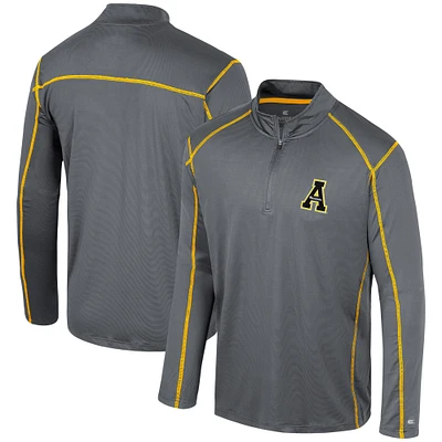 Colosseum Black Appalachian State Mountaineers Cameron Coupe-vent à quart de zip pour homme