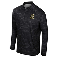 Men's Colosseum Black Appalachian State Mountaineers Carson Raglan Quarter-Zip Jacket