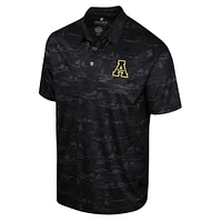 Men's Colosseum Black Appalachian State Mountaineers Daly Print Polo