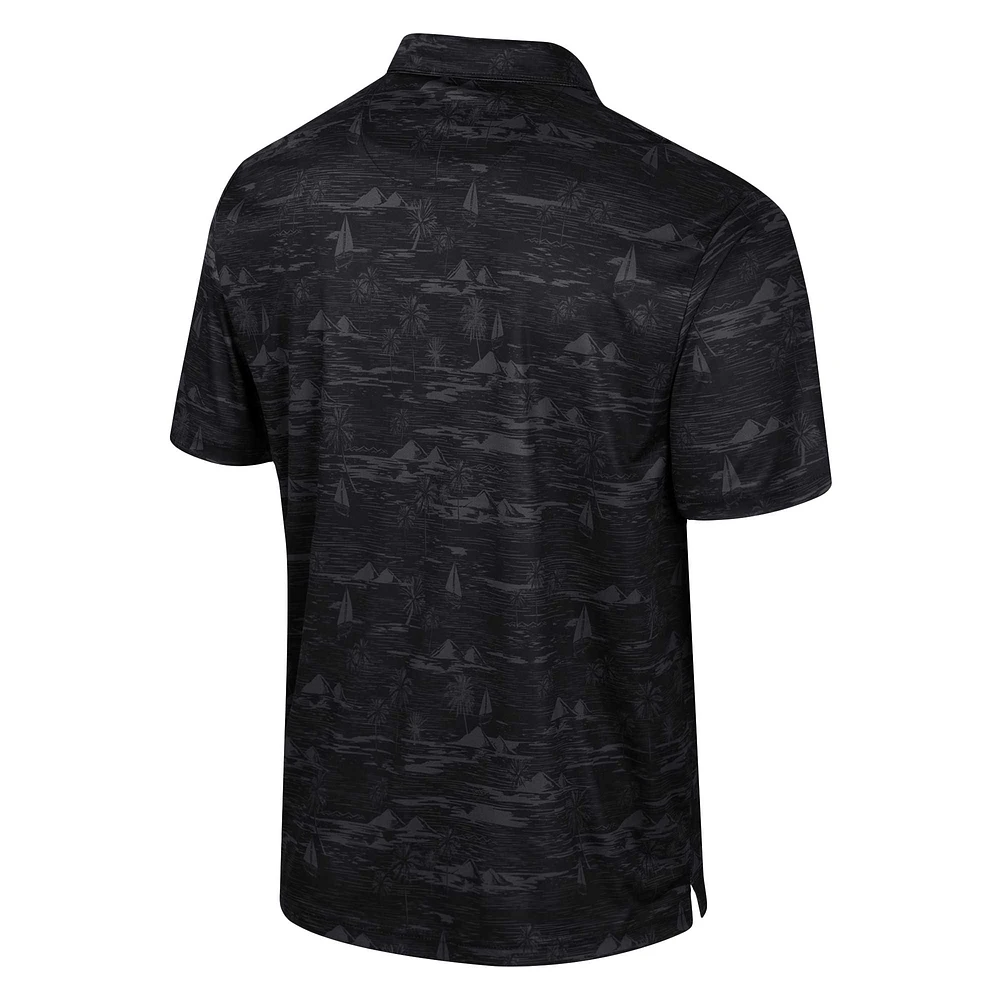 Polo noir à imprimé Daly des Appalachian State Mountaineers Colosseum pour hommes