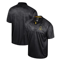 Men's Colosseum Black Appalachian State Mountaineers Honeycomb Raglan Polo