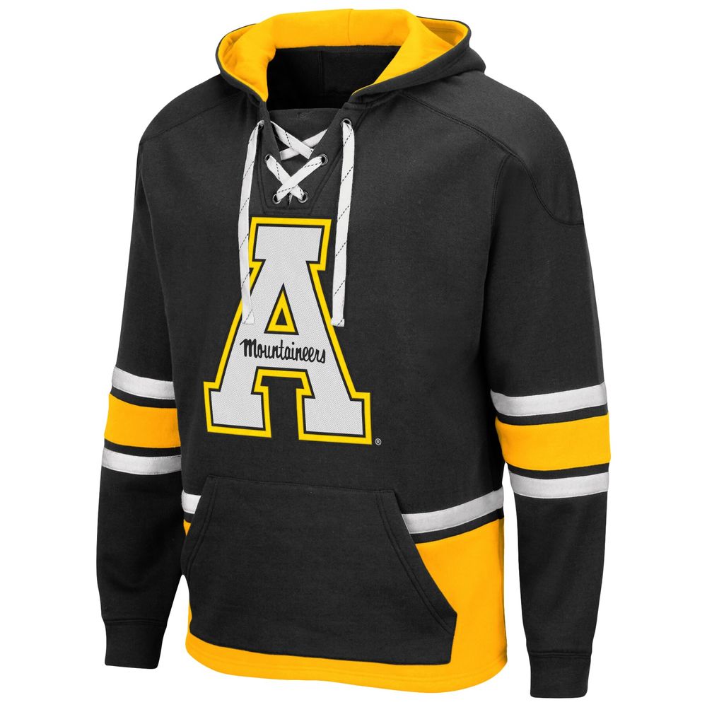 Men's Colosseum Black Appalachian State Mountaineers Lace Up 3.0 Pullover Hoodie