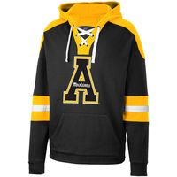 Men's Colosseum Black Appalachian State Mountaineers Lace-Up 4.0 Pullover Hoodie