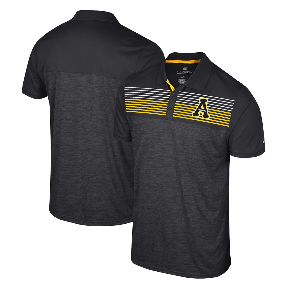 Men's Colosseum Black Appalachian State Mountaineers Langmore Polo