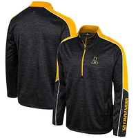 Men's Colosseum Black Appalachian State Mountaineers Marled Half-Zip Jacket