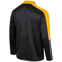 Men's Colosseum Black Appalachian State Mountaineers Marled Half-Zip Jacket