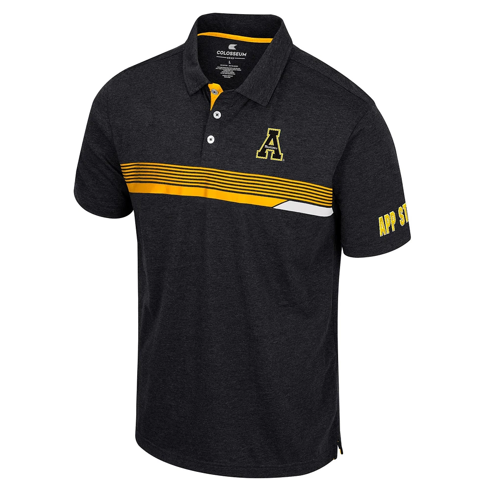 Men's Colosseum  Black Appalachian State Mountaineers No Problemo Polo