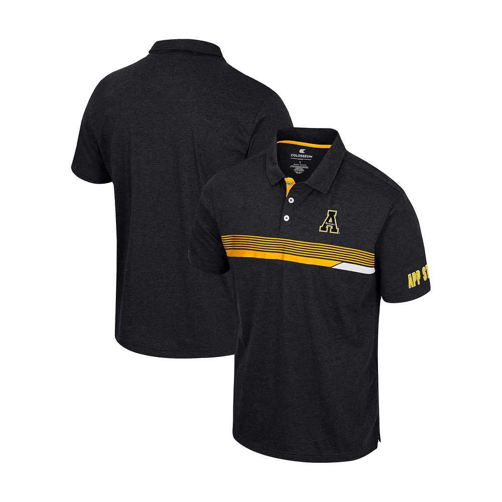 Men's Colosseum  Black Appalachian State Mountaineers No Problemo Polo