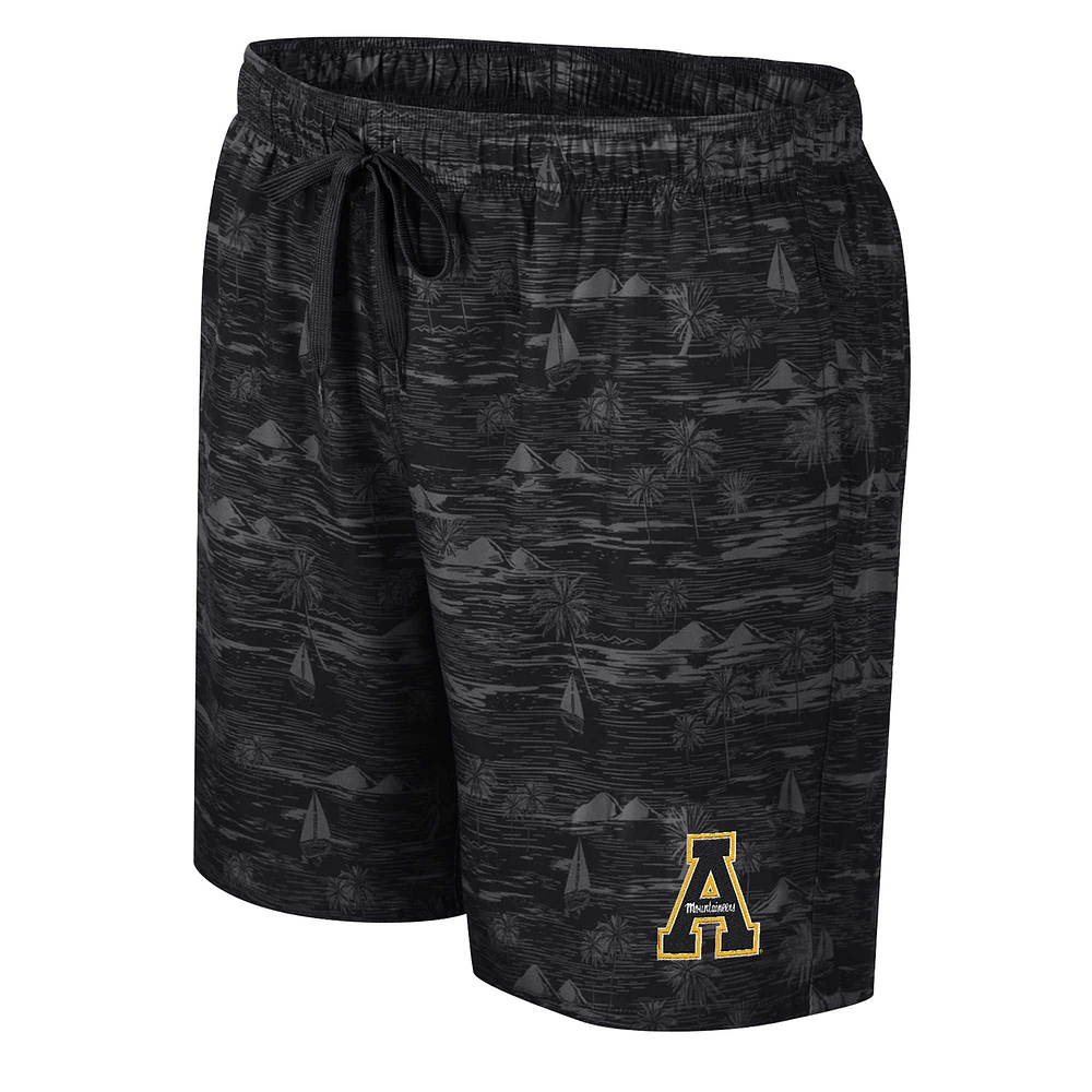 Men's Colosseum Black Appalachian State Mountaineers Ozark Swim Shorts