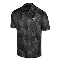 Polo pour homme Colosseum Black Appalachian State Mountaineers Team Palms