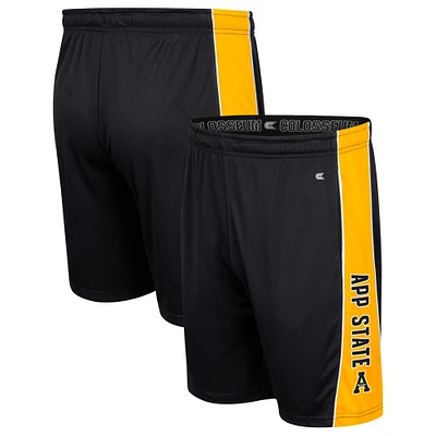 Colosseum Black pour homme Appalachian State Mountaineers Panel Shorts