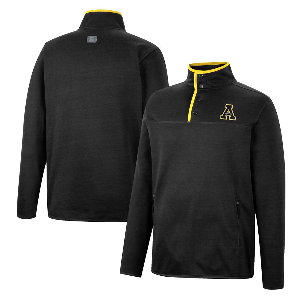 Men's Colosseum Black Appalachian State Mountaineers Rebound Quarter-Snap Jacket