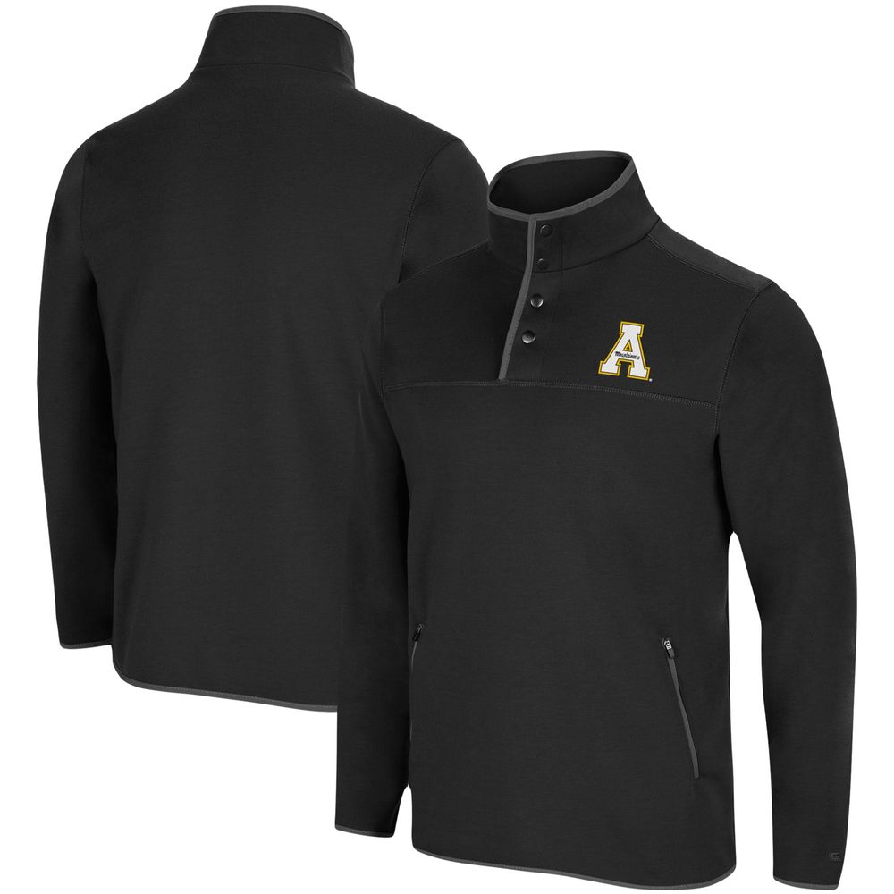 Men's Colosseum Black Appalachian State Mountaineers Rebound Snap Pullover Jacket