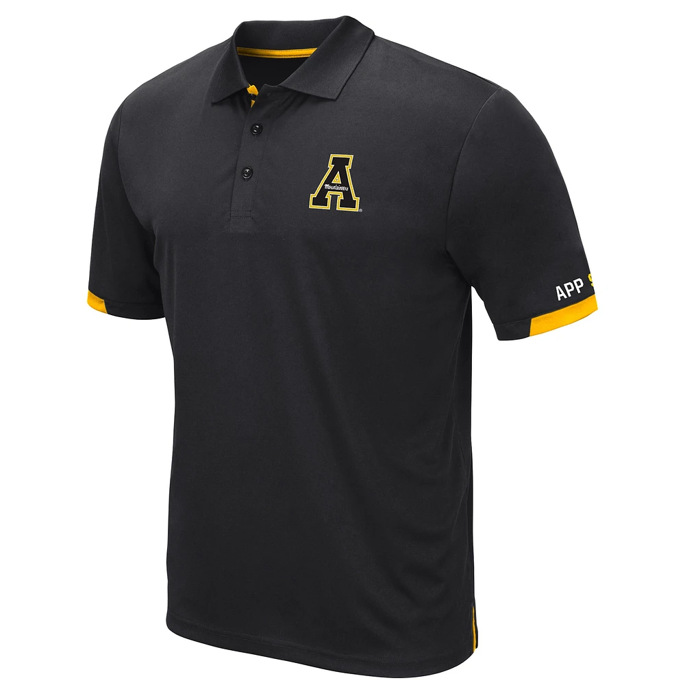 Men's Colosseum Black Appalachian State Mountaineers Santry Polo