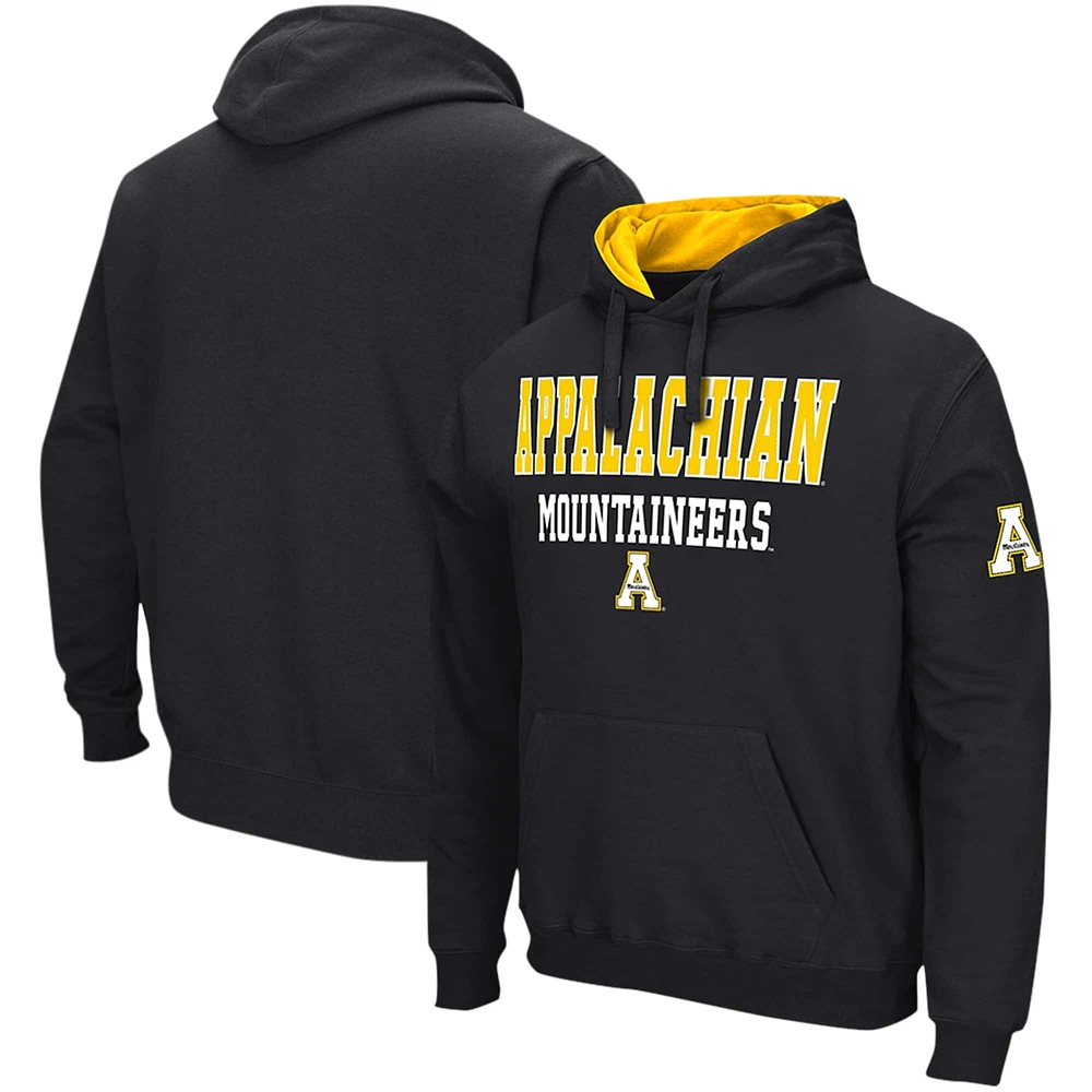 Sweat à capuche noir pour hommes Colosseum Appalachian State Mountaineers Sunrise