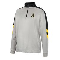 Men's Colosseum Gray/Black Appalachian State Mountaineers Bushwood Fleece Quarter-Zip Jacket