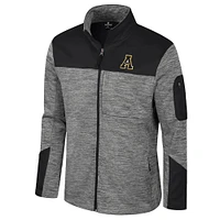 Veste zippée complète pour homme Colosseum gris/noir Appalachian State Mountaineers