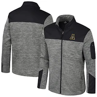 Veste zippée complète pour homme Colosseum gris/noir Appalachian State Mountaineers