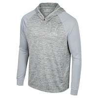 Men's Colosseum Gray Appalachian State Mountaineers Cybernetic Raglan Quarter-Zip Hooded Top