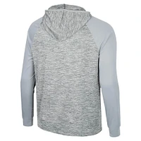 Men's Colosseum Gray Appalachian State Mountaineers Cybernetic Raglan Quarter-Zip Hooded Top