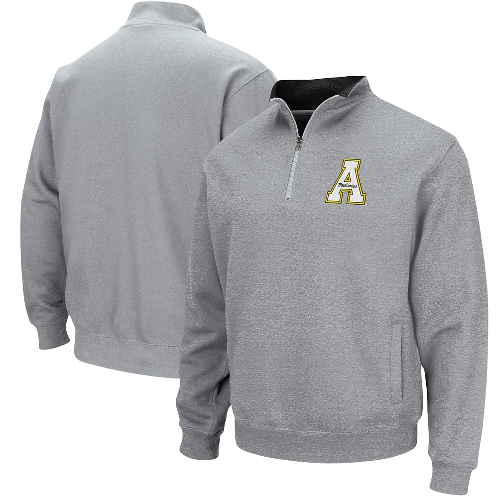 Veste à quart de zip avec logo Colosseum gris chiné Appalachian State Mountaineers Tortugas pour hommes