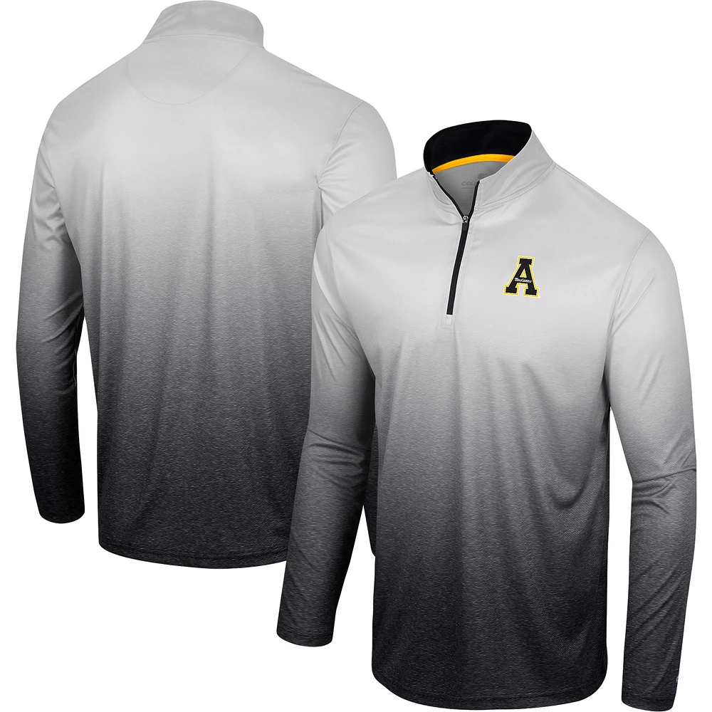 Colosseum pour homme Blanc/Noir Appalachian State Mountaineers Laws of Physics Coupe-vent à quart de zip