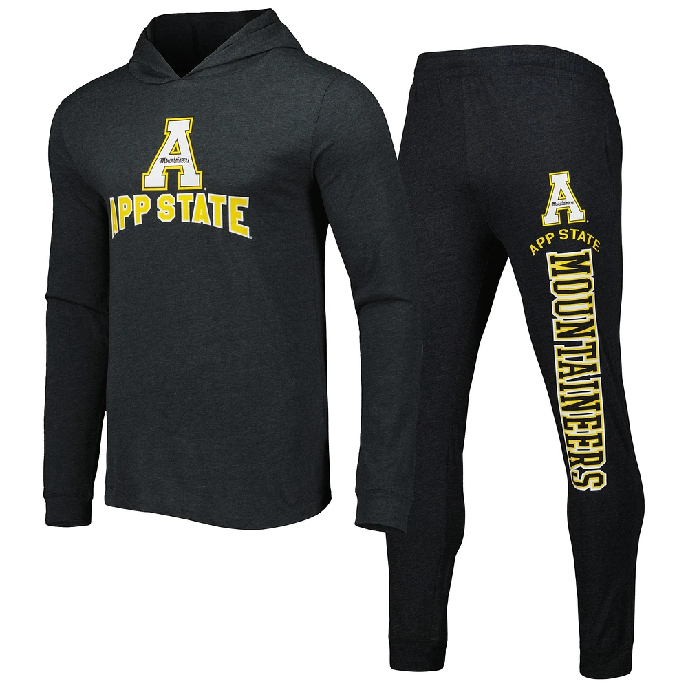 Concepts Sport Homme Noir/Anthracite Appalachian State Mountaineers Meter Pullover Hoodie & Joggers Sleep Set