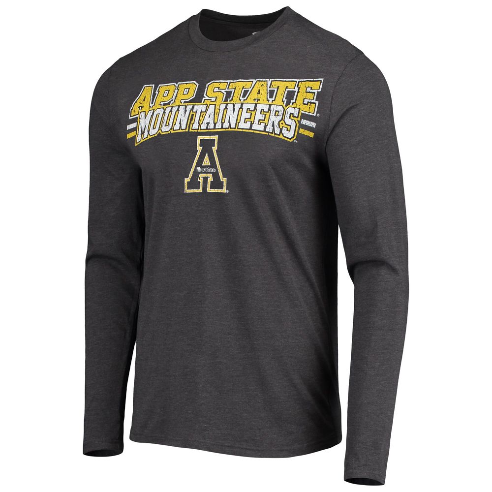 Men's Concepts Sport Black/Heathered Charcoal Appalachian State Mountaineers Meter Long Sleeve T-Shirt & Pants Sleep Set