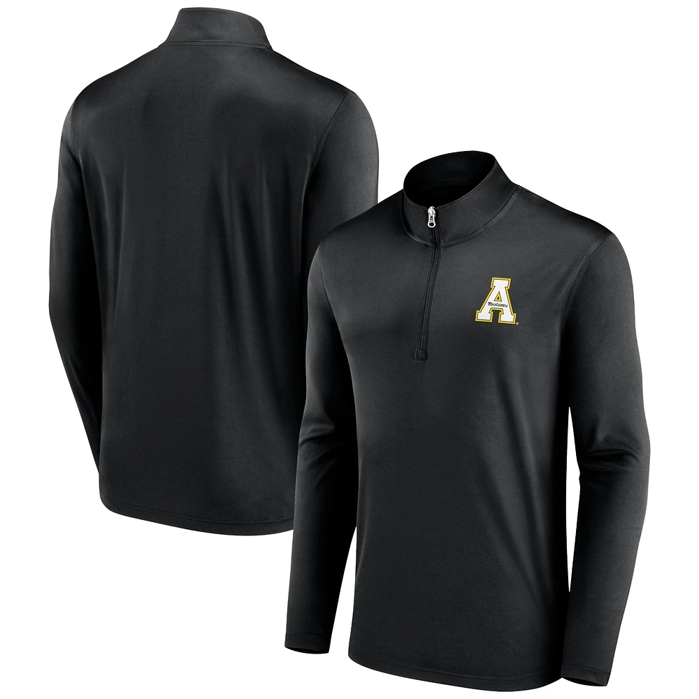 Men's Fanatics Black Appalachian State Mountaineers Underdog Mindset Quarter-Zip Top