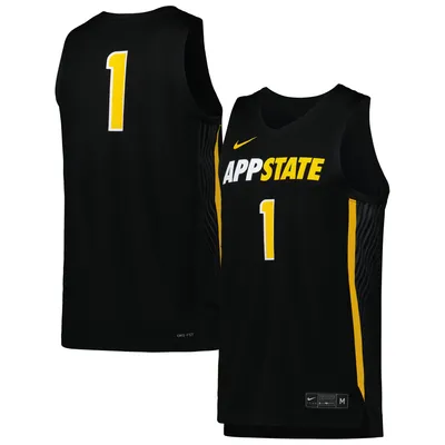 #1 Appalachian State Mountaineers Nike Replica Basketball Jersey - Black