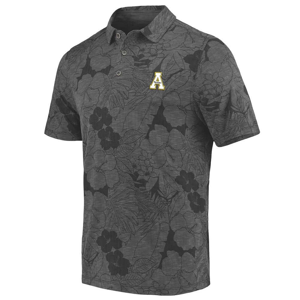 Men's Tommy Bahama  Charcoal Appalachian State Mountaineers Miramar Blooms Polo