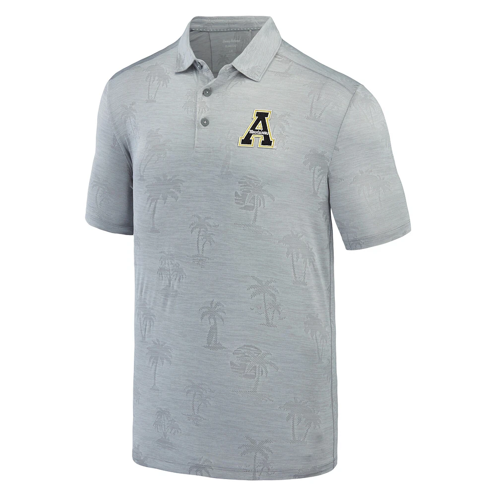 Polo Tommy Bahama gris Appalachian State Mountaineers Sport Palm Coast Palmera IslandZone pour hommes