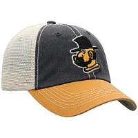 Casquette de camionneur ajustable tout-terrain noire Top of the World pour homme, Appalachian State Mountaineers