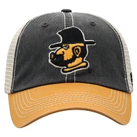 Casquette de camionneur ajustable tout-terrain noire Top of the World pour homme, Appalachian State Mountaineers