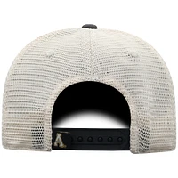 Casquette de camionneur ajustable tout-terrain noire Top of the World pour homme, Appalachian State Mountaineers