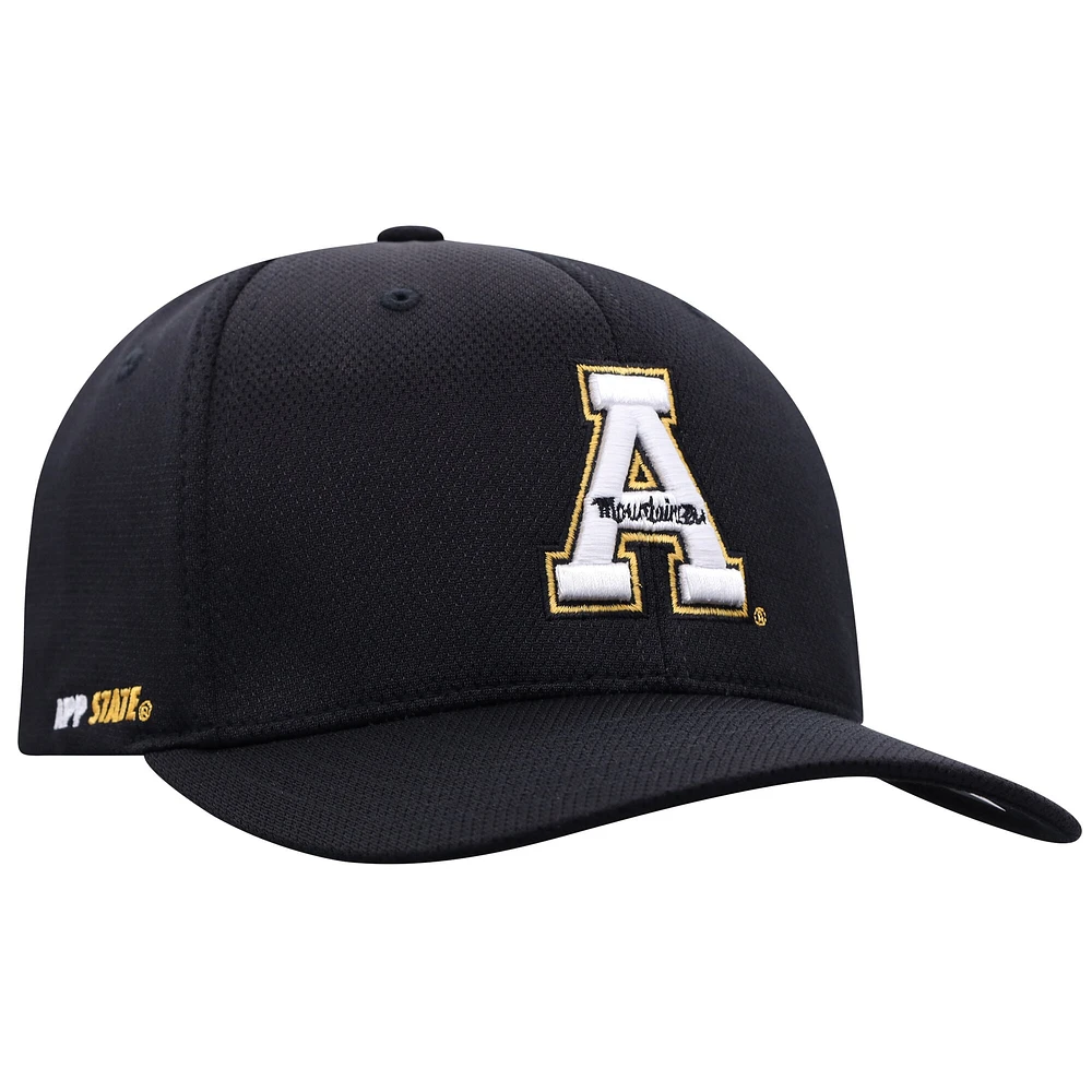 Men's Top of the World Black Appalachian State Mountaineers Reflex Flex Hat