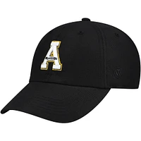 Men's Top of the World Black Appalachian State Mountaineers Staple Adjustable Hat